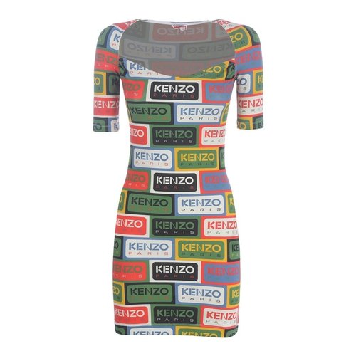 KENZO Ladiescolor Labels Bodycon Dress - Multi-Color - FD52RO7294SN-MU