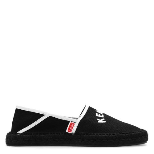KENZO Logo Embroidered Canvas Espadrilles - Black - FD55ES020F77.-99J