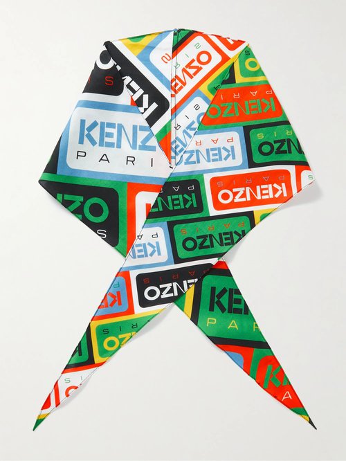 KENZO Logo-Print Cotton-Twill Scarf - MU - FD58EU012PFN