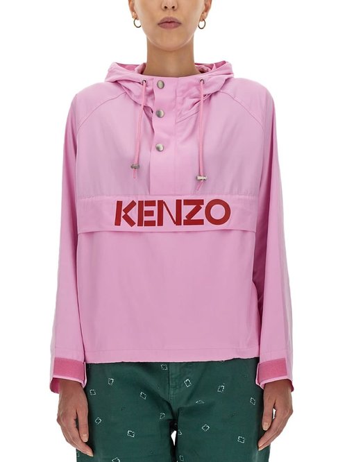 KENZO Logo Print Windbreaker - FC62BL157_9NB30