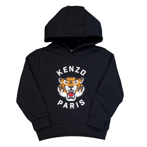 KENZO Logo Tiger Cotton Hoodie - Blue/Grey - K61124-095