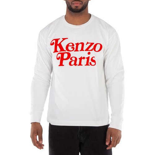 KENZO Long Sleeve Crew Neck T-Shirt - White - FE55TS1454SI-2