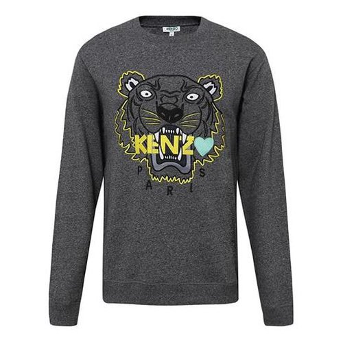 KENZO Love Large Tiger Head Embroidered Sweatshirt - Grey - F965SW0184X4-98