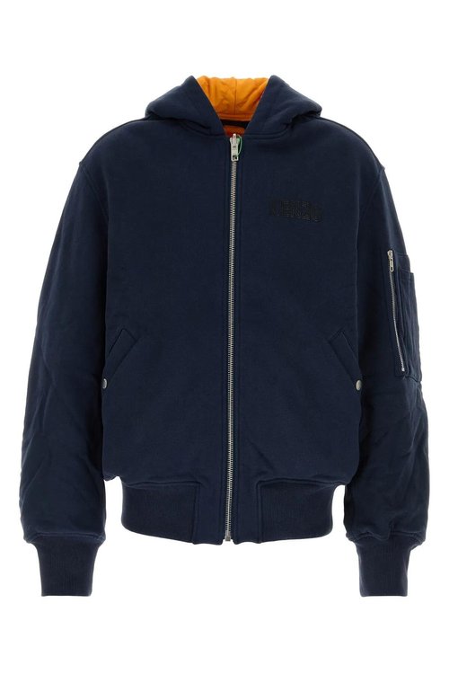KENZO Navy Blue Stretch Cotton Reversible Bomber Jacket - FE65BL1994ME_77