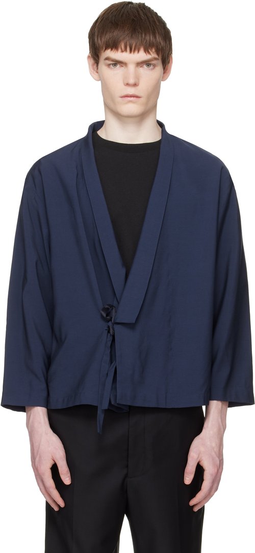 KENZO Navy KENZO Paris Kimono Jacket - Navy Blue - FG55VE1409TX76