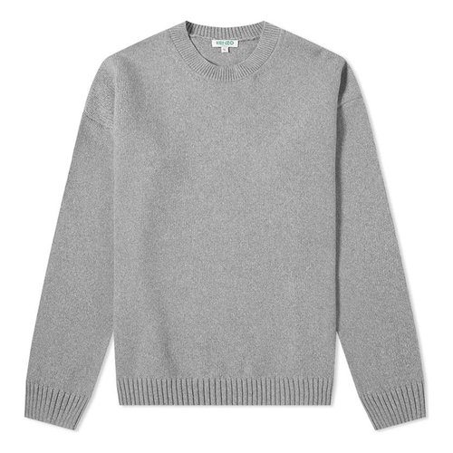 KENZO| (FE6 8SW106 4MF 93A) KENZO Solid Color Round Neck Long Sleeves Pullover Gray