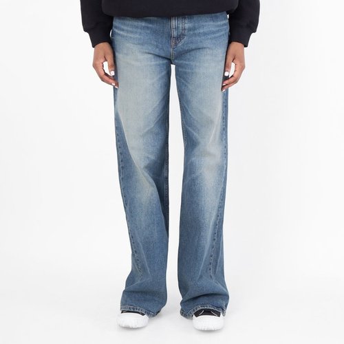 KENZO Stretch Denim Ayame Wide Jeans - Blue - FF52DP2176S7-DS