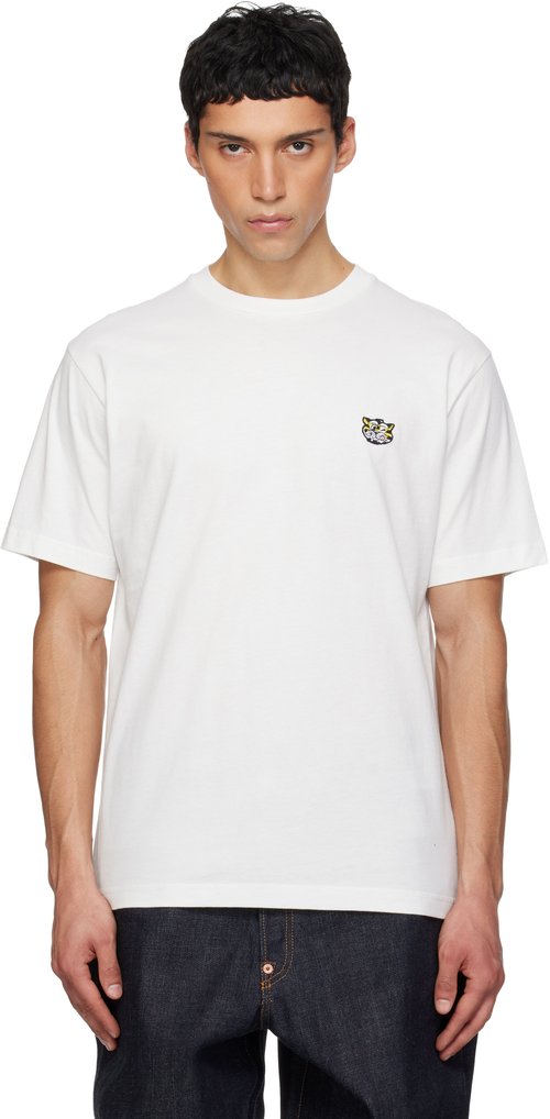 KENZO White KENZO Paris Embroidered T-shirt - Off White - FG55TS2054SG_02