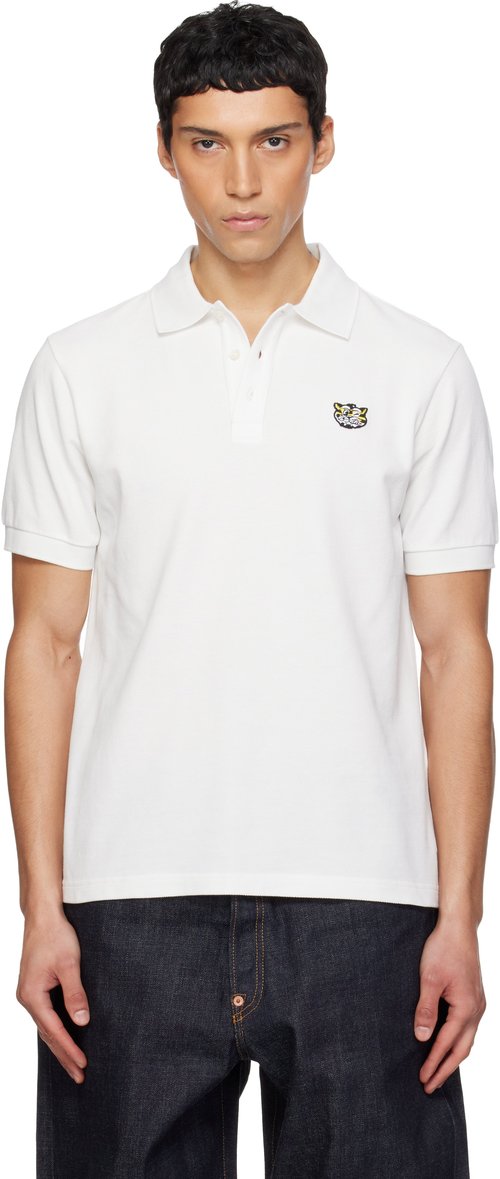 KENZO White KENZO Paris Slim Polo - Off White - FG55PO1014PU02