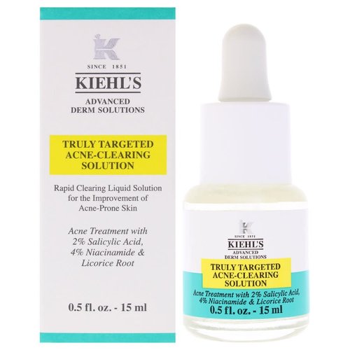 Kiehl's Truly Targeted Acne Studios Clearing Solution 0.5 oz Skin Care 3605972983121 - 360597-983121