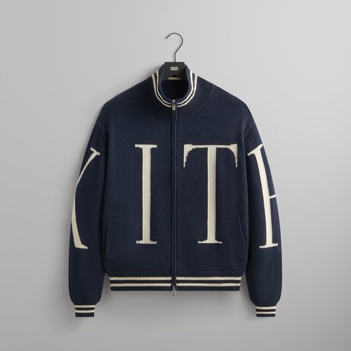 Kith Big Letter New York Wyona Full Zip Sweater - Nocturnal - M032343-413