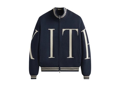 Kith Big Letter New York Wyona Full Zip Sweater - Nocturnal