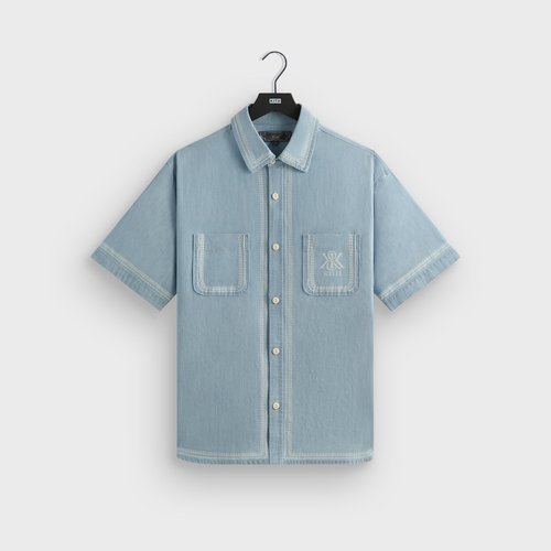 Kith Chambray Paxton Short Sleeve Buttondown - Light Indigo - M033545-415