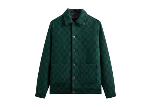 Kith Check Boucle Boxy Collared Overshirt - Ivy Green
