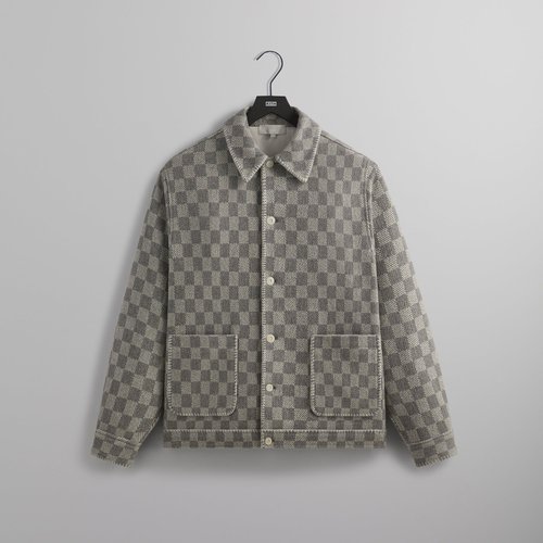 Kith Check Boucle Boxy Collared Overshirt - Steel - M032319-269