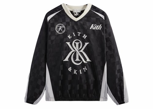 Kith Checkered Satin Dayton Combo Pullover 'Black' | Solesense