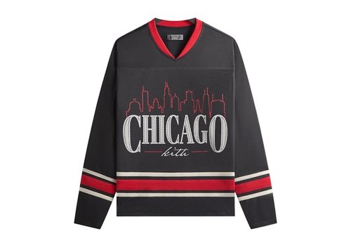 Kith Chicago Long Sleeve Malik Jersey - Black - KHM034150