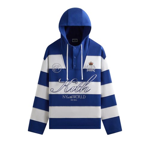 Kith Compact Fleece Striped Caleb Anorak Hoodie - KHM035031 458