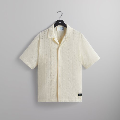 Kith Cotton Eyelet Thompson Camp Collar Shirt - Sandrift - M031142-104