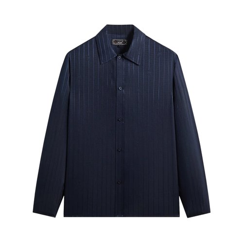 Kith Crest Logo Long Sleeve Boxy Collared Overshirt - KHM034854 413