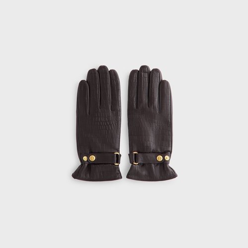Kith Croc Debossed Leather Gloves - Incognito - M10093-244