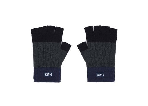 Kith Ellwood Colorblocked Fingerless Gloves - Dark Green