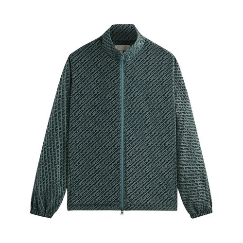 Kith Flocked Italic Monogram Davis Jacket | Green | Size XXL - KHM010520 307