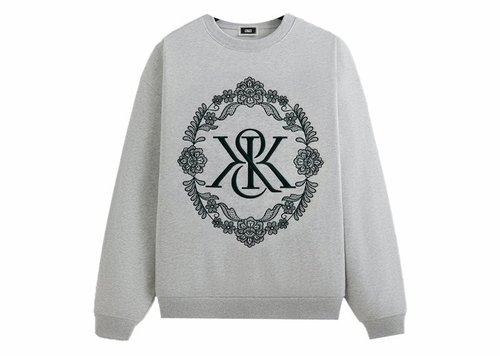 Kith Floral Lace Nelson Crewneck Sweatshirt FW24 - Light Heather Grey