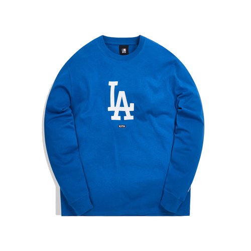 Kith For Major League Baseball Los Angeles Dodgers Long Sleeve Tee Shirt - Royal Blue