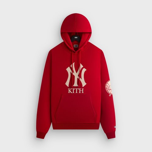 Kith for the New York Yankees Plush Fleece Cropped Braxton Hoodie - Fame - M034063-678