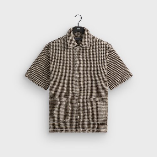 Kith Geometric Diamond Short Sleeve Boxy Collared Overshirt - Black - M033457-001