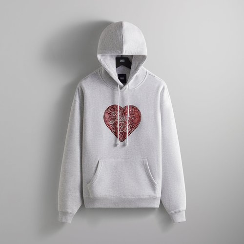 Kith Just Us Hoodie with Swarovski Crystals - Light Heather Grey - M030984-002
