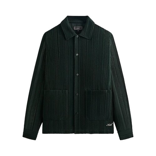 Kith Ladder Lace Long-Sleeve Boxy Collared Overshirt - KHM033690 302