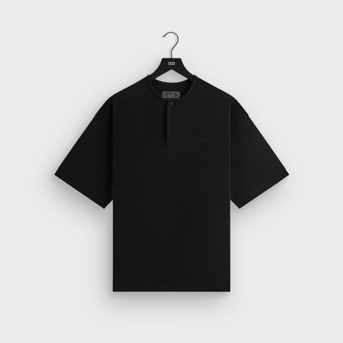 Kith Micro Waffle Short Sleeve Colby Pullover - Black - M033448-001