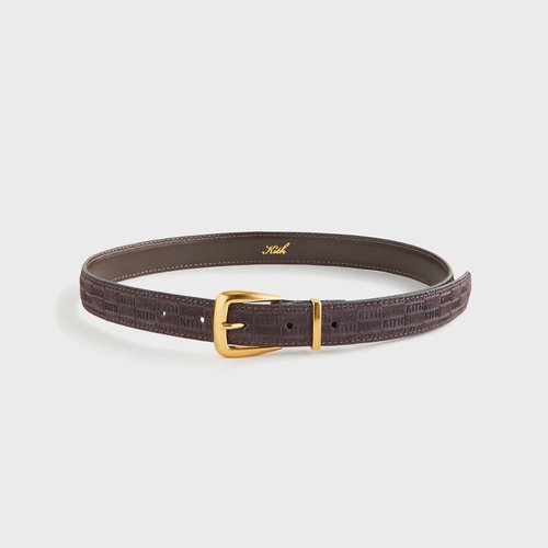 Kith Monogram Debossed Suede Belt - Incognito - W090009-244
