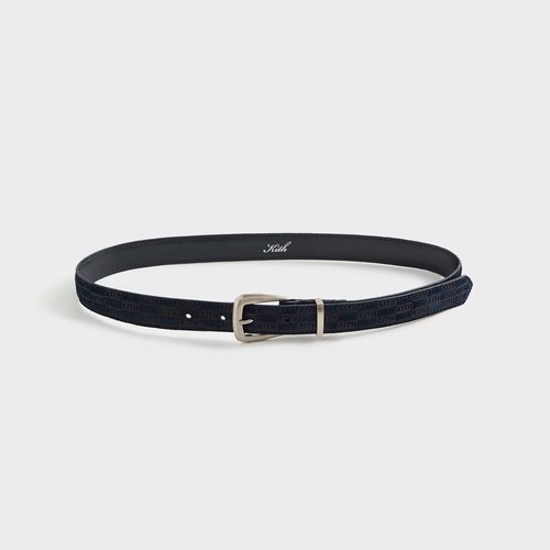 Kith Monogram Debossed Suede Belt Ink - Black - W090009-432