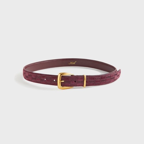 Kith Monogram Debossed Suede Belt - Magma - W090009-601