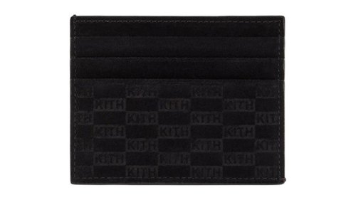 Kith Monogram Suede Card Holder - Black