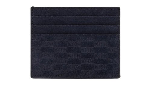 Kith Monogram Suede Card Holder - Ink