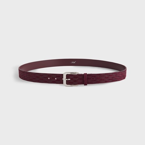 Kith Monogram Suede Leather Belt - Magma - MSL0026-601