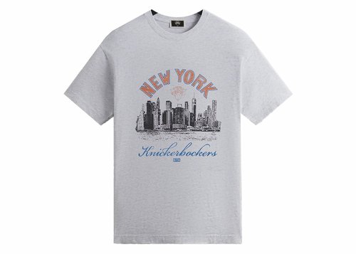 Kith New York Knicks Skyline Vintage Tee Shirt - Light Heather Grey