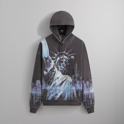 Kith NY to the World Neon Liberty Vintage Nelson Hoodie - Black - M032412-001