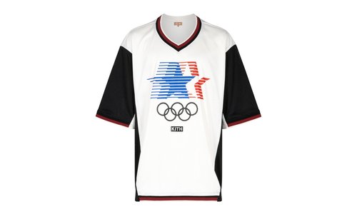 Kith Olympics Heritage Mesh Darin Warm Up Shirt | White | Size M - KHM032273 116