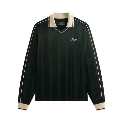 Kith Pinstripe Tricot Panelled Long-Sleeve Tap In Polo - KHM033684 302