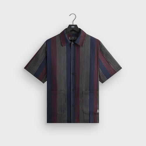 Kith Seersucker Boxy Collared Overshirt - Nocturnal - M033372-413