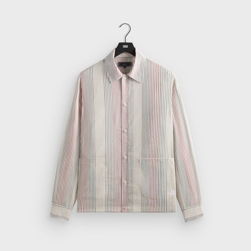 Kith Seersucker Long Sleeve Boxy Collared Overshirt - White - M033371-101