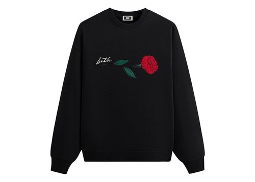 Kith Signature Rose Crewneck Sweatshirt - Black