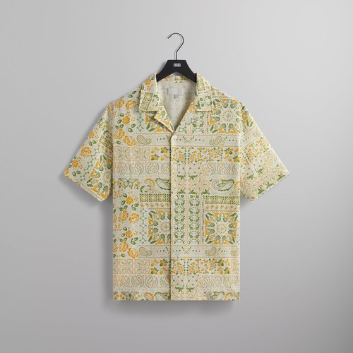 Kith Silk Lyocell Long Sleeve Thompson Camp Collar Shirt 