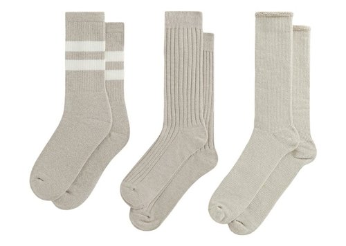 Kith Three Pack Mixed Cotton Socks - Carabiner Heather