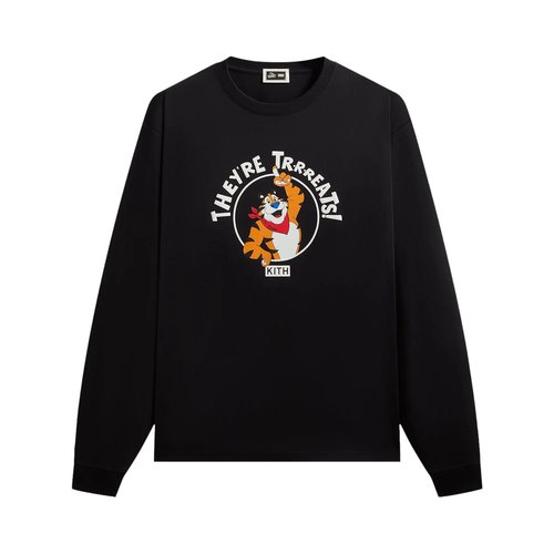 Kith Treats For Kellogg's Frosted Flakes Cereal & Tony The Tiger They're Treats Long-Sleeve Tee 'Black' - KHT030240 001